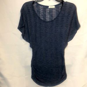January 7 USA brand, Blue and Gray Knit Blouse, Size M